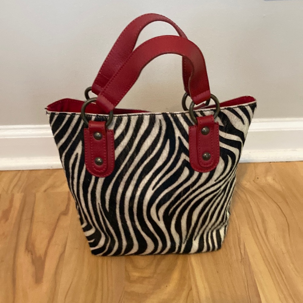Maurizio Taiuti Genuine Leather Zebra Print Purse